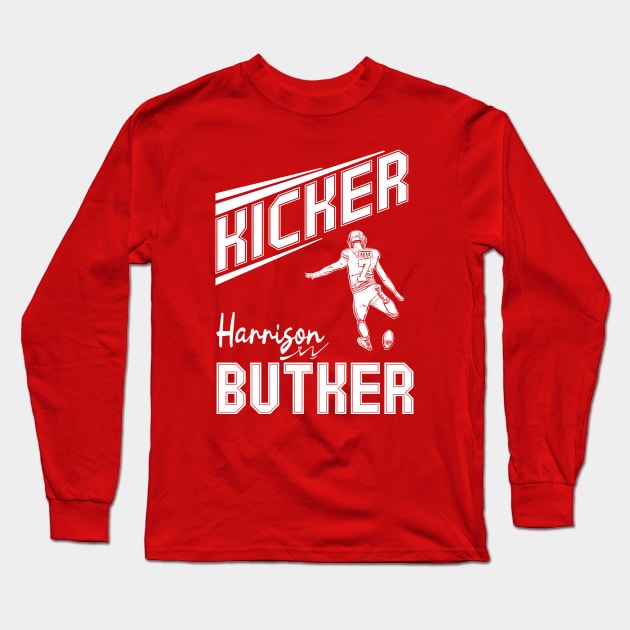 Harrison butker || kansas city chiefs | kicker Long Sleeve T-Shirt by Aloenalone